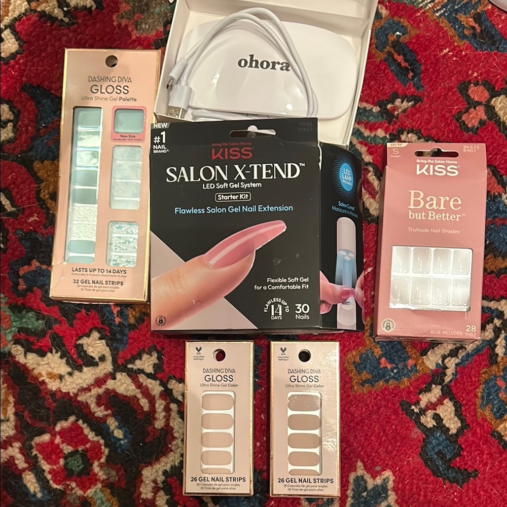 Kiss, Dashing Diva, and Ohora 6 piece Nails Lot